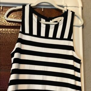 LOFT Monochrome Striped Sleeveless Top
